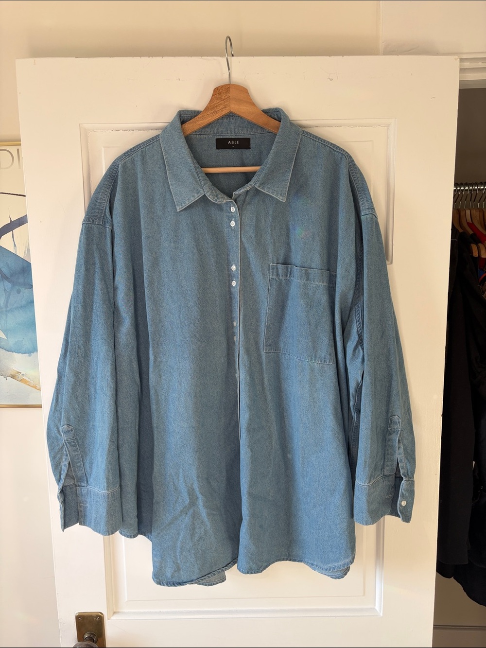 ABLE 3X Denim Oversized Button Down - EUC